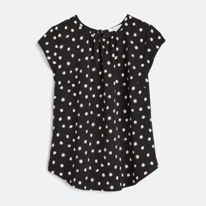 Monday Fun Black Polka dot Blouse - Size L